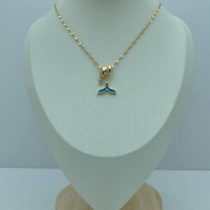 Whale Tail Gemstone Necklace