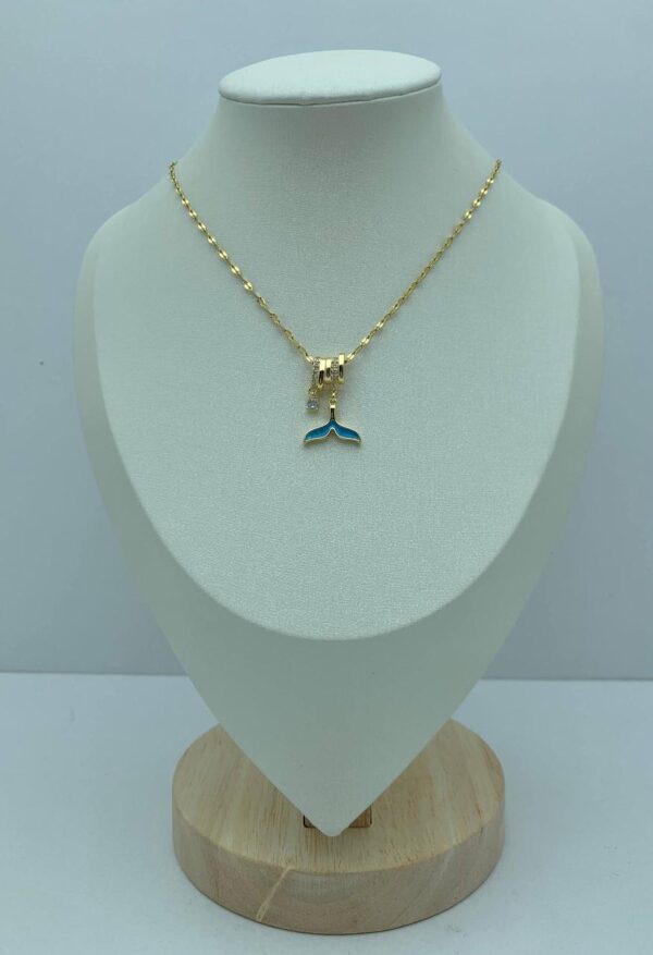Whale Tail Gemstone Necklace